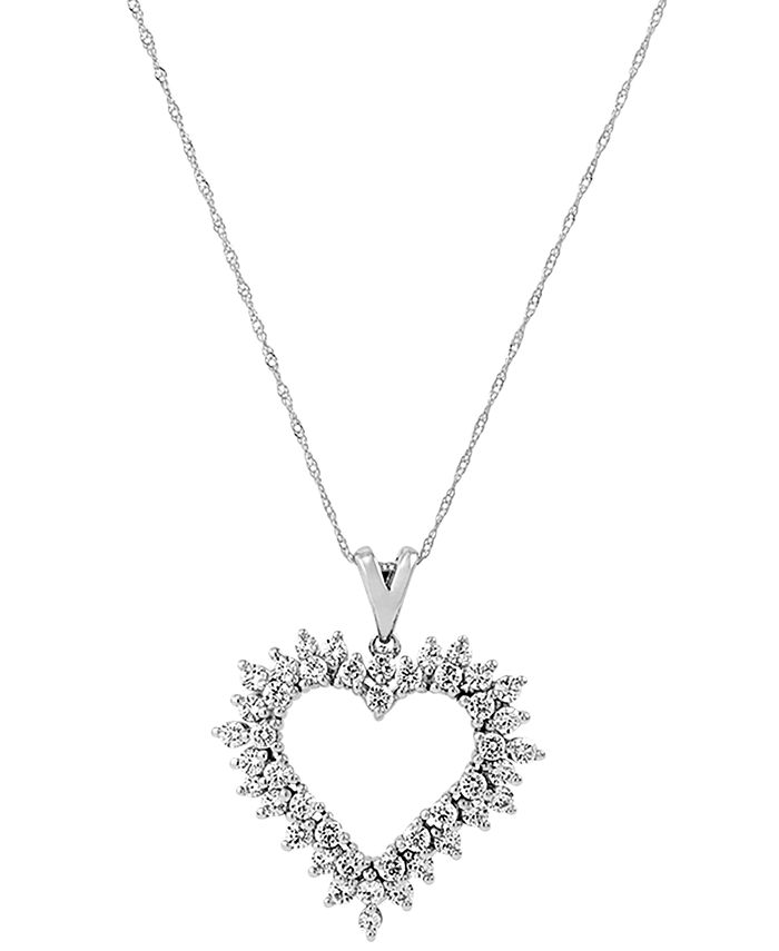Macy's diamond best sale heart necklace