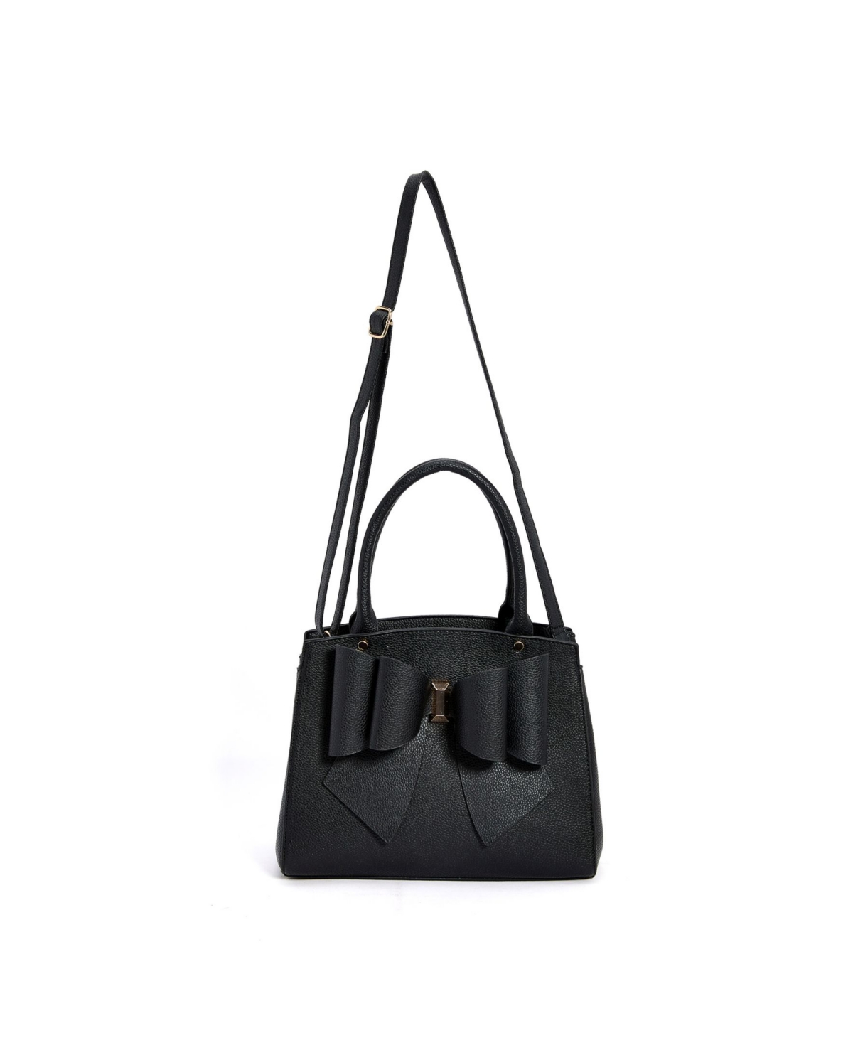 Women's Double Bow Satchel - Black