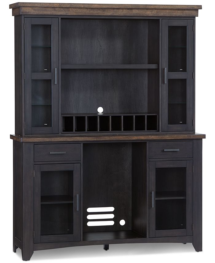 Furniture Peighton Back Bar With Hutch, Bar Hutch Cabinet With Fridge