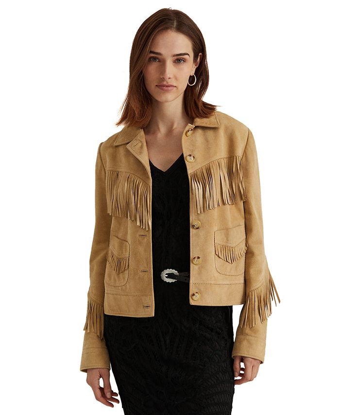 Lauren Ralph Lauren Western-Inspired Fringed Suede Jacket & Reviews -  Jackets & Blazers - Women - Macy's