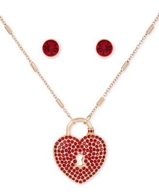 guess red heart necklace