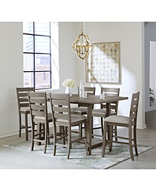 Max Meadows Counter Height 7-Pc Trestle Dining Set ( Table + 6 Side Chairs)