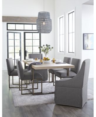 Modern Desmond Dining Room Set (Flint) w/ Cooper Quartz Chairs