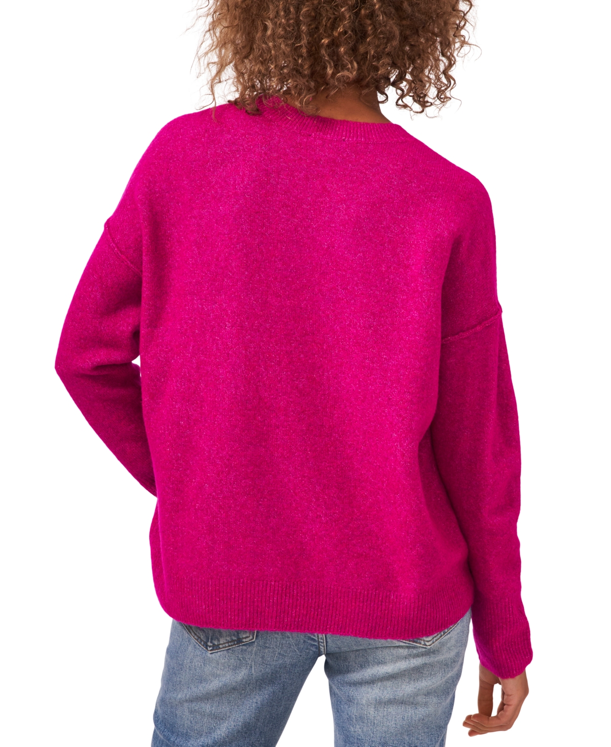 Vince Camuto Cozy Long Sleeve Extend Shoulder Sweater In Pink