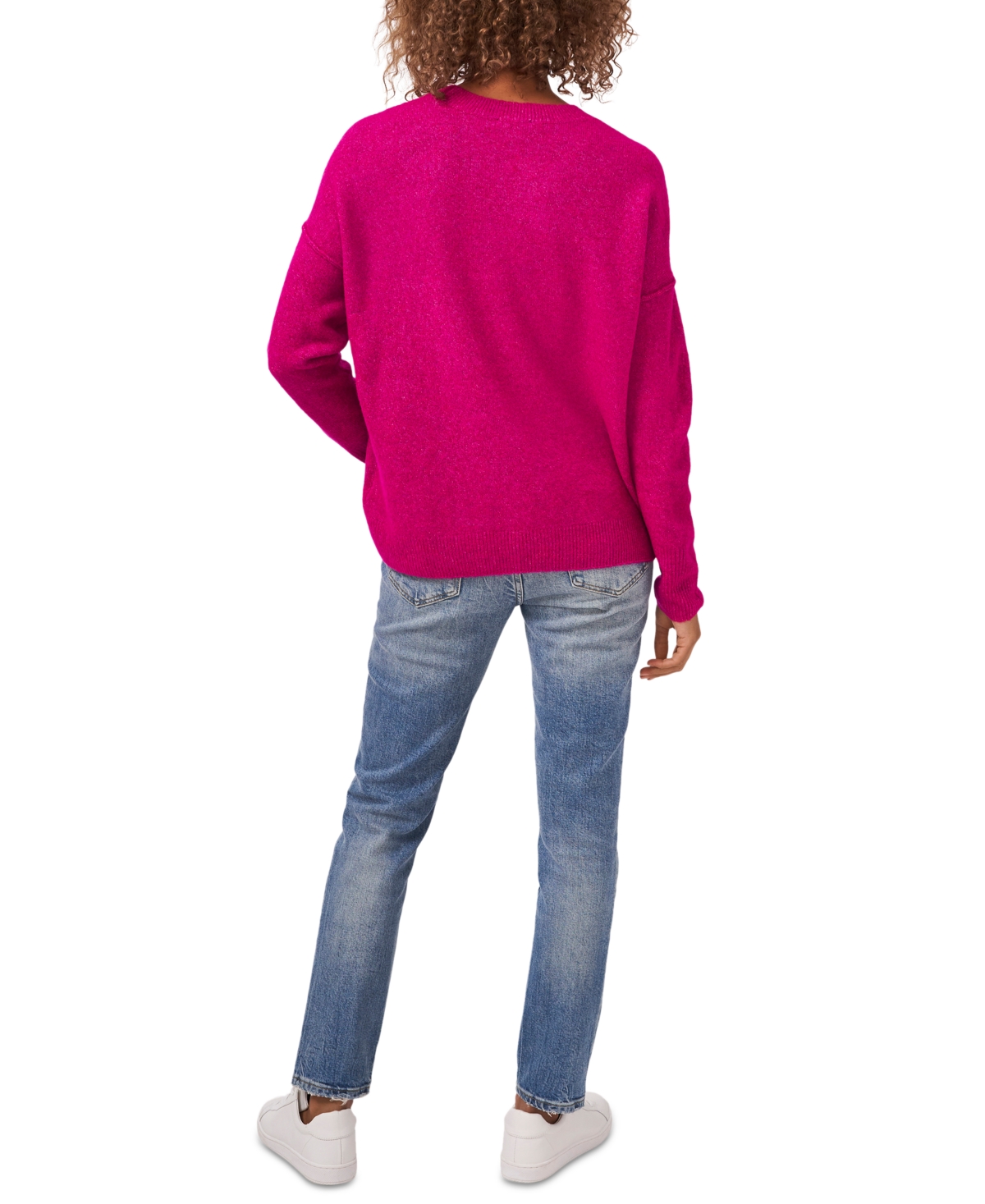 Vince Camuto Cozy Long Sleeve Extend Shoulder Sweater In Pink