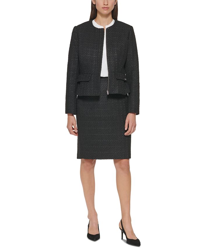 Calvin Klein Women's Peplum Hem Back Slit Blazer Peach Size 12