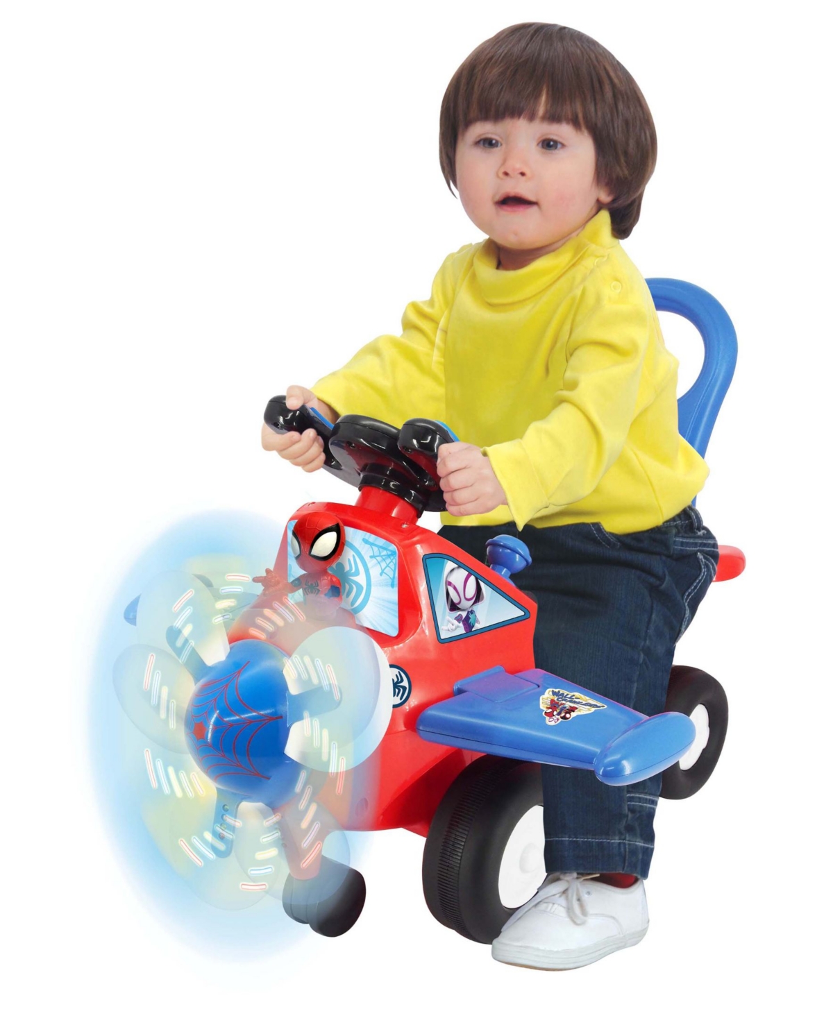 Shop Marvel Lights And Sounds Spidey Activity Plane Ride-on In Multi