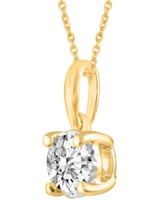 Diamond Solitaire 18" Pendant Necklace (1/5 ct. t.w.) in 14k White, Yellow or Rose Gold