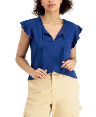 Style & Co - Ruffled-Sleeve Top
