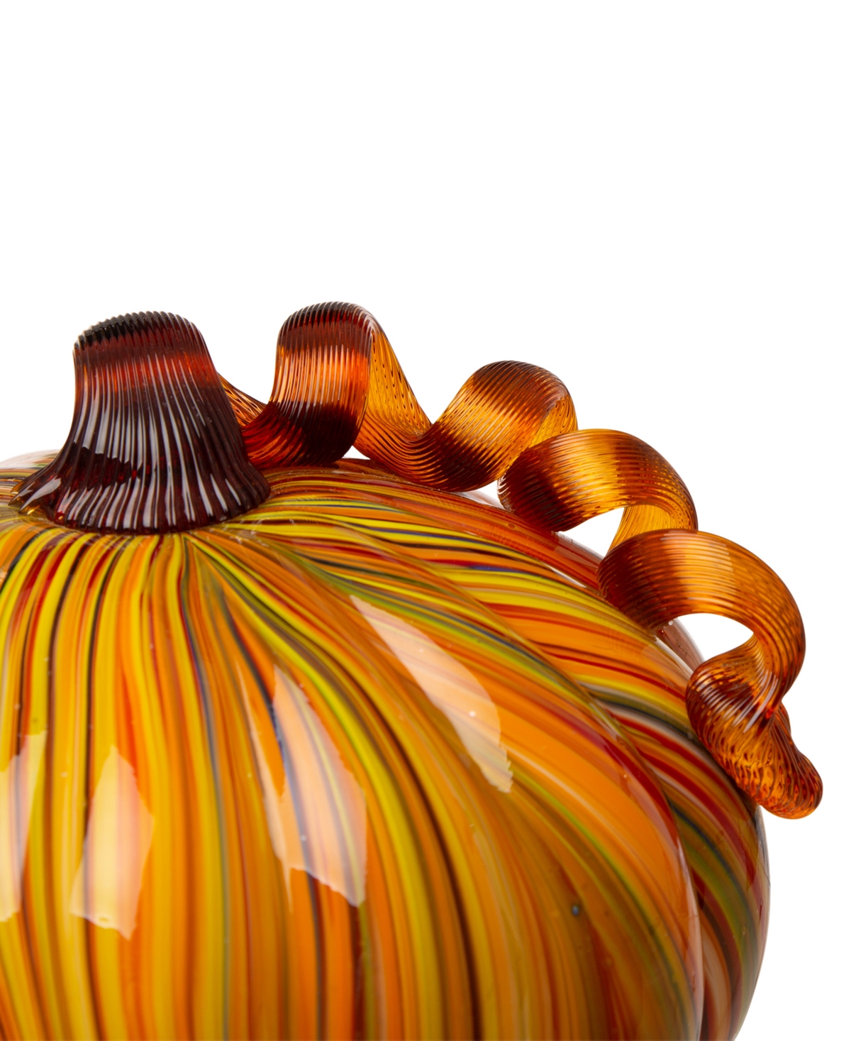 Glitzhome Striped Short Pumpkin, Set of 2