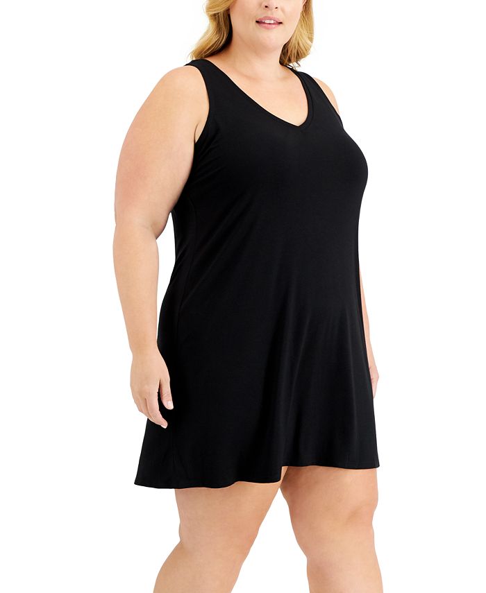 Alfani Plus Size Solid V-Neck Chemise Nightgown, Created for Macy's ...