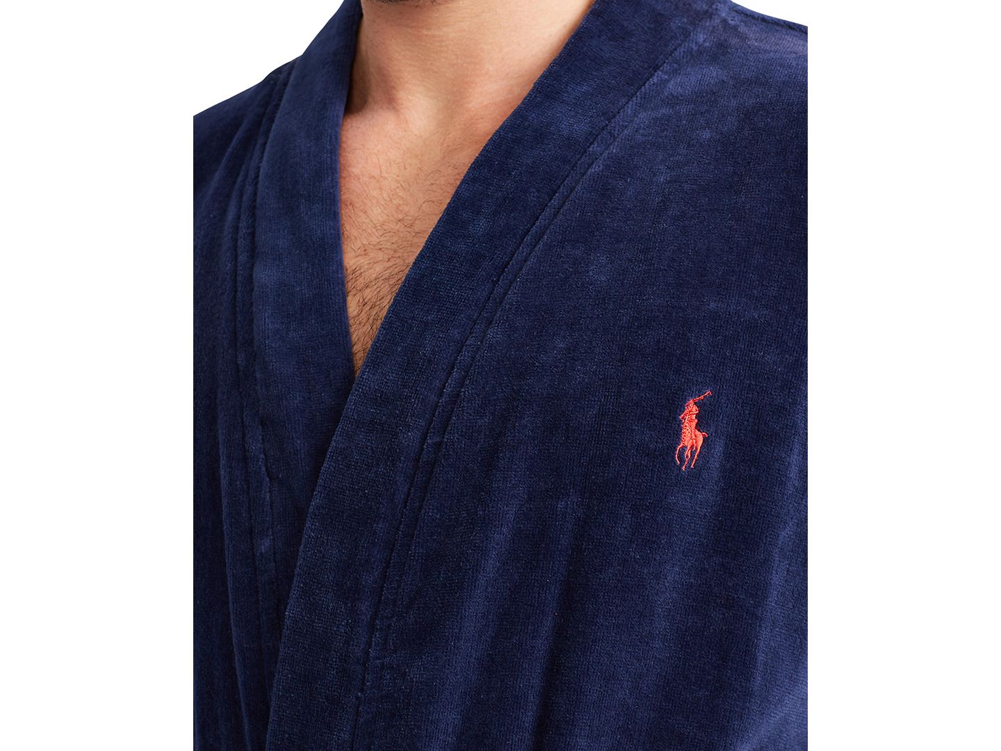 Халат Velour для мужчин, хлопок — Polo Ralph Lauren, цвет: Тёмно-синий — фото 4