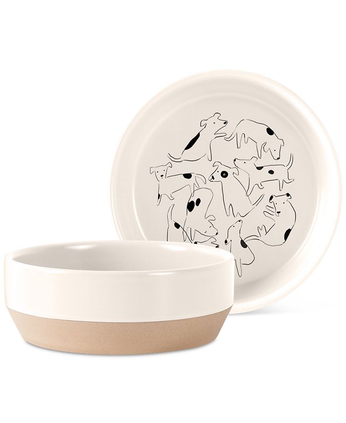 Fringe Studio Nosey Dog Spot Stoneware Pet Bowl Macy's