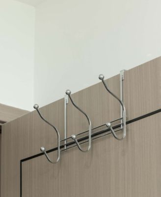 Chrome 6 Hook Hanger Organizer, Hang Over The Door Kitchen Vanity Towel Hook, Entryway Coat Rack