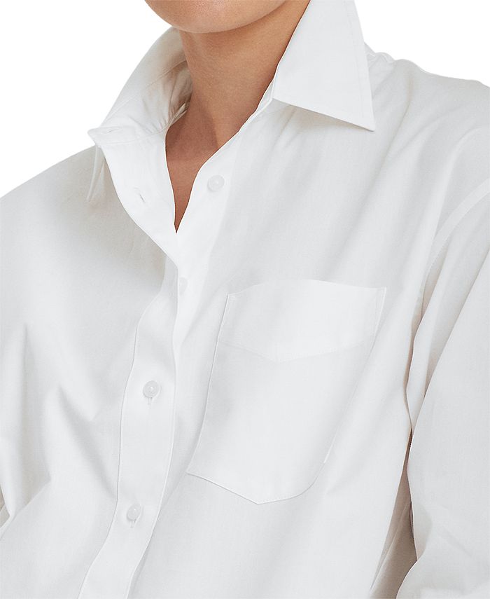Lauren Ralph Lauren Boyfriend Broadcloth Shirt - Macy's