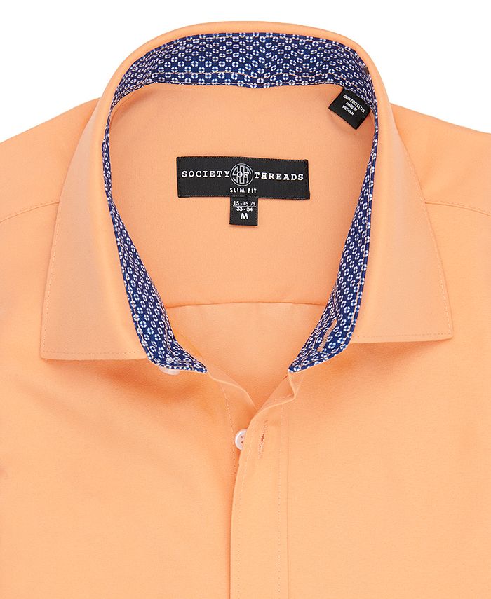 Society of Threads Men's SlimFit NonIron Performance Solid Dress