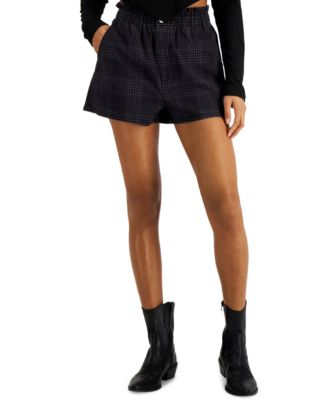 Tinseltown - Juniors' Paperbag-Waist Mom Shorts