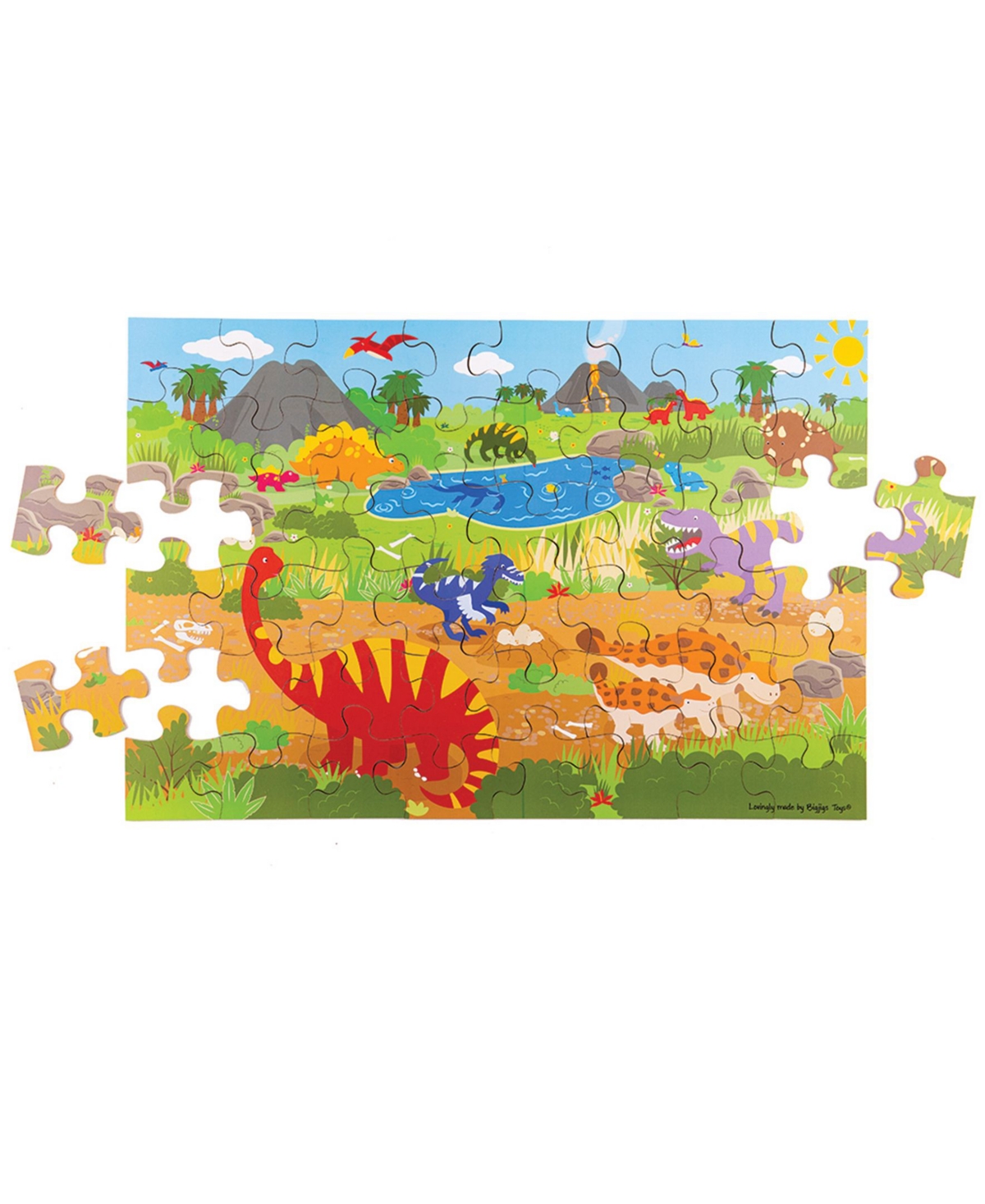 Bigjigs Toys Kids' - Dawn Of The Dinosaur Floor Puzzle In Multi