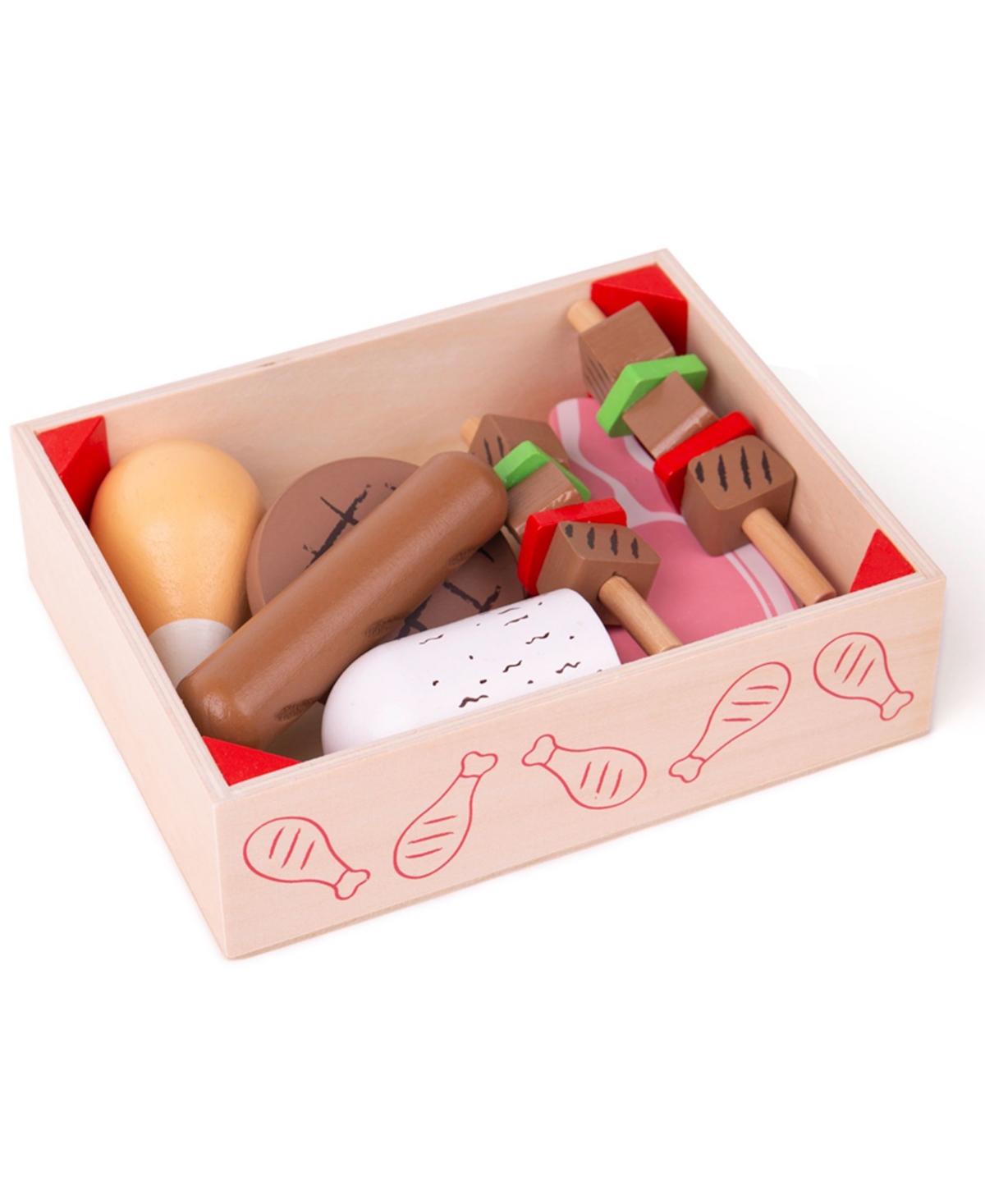 Bigjigs Toys Kids' - Butchers Crate Set, 9 Piece In Multi