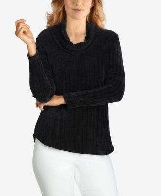 Ruby Women's Petite Ribbed Chenille Cowl Neck Pullover Macy's