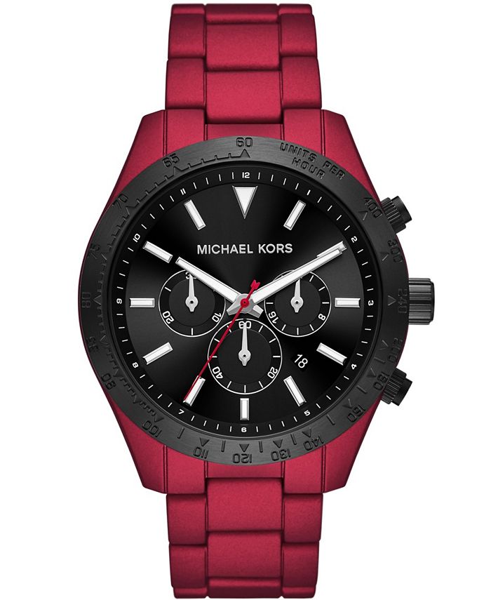 Michael Kors Men's Layton Matte Red Stainless Steel Bracelet Watch ...