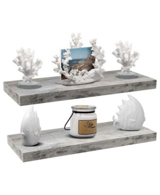 2 Pack 24 Inch Wall Mounted Floating Shelves for Bedroom, Decor, Kitchen, Living Room