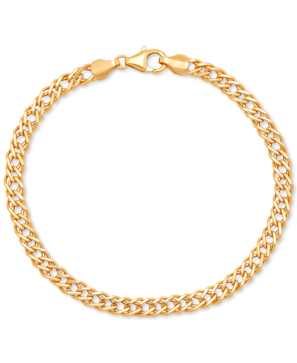 Double Curb Link Chain Bracelet in 10k Gold - Gold