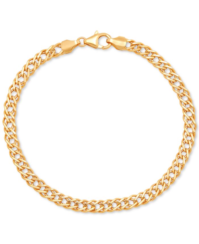 Italian Gold Double Curb Link Chain Bracelet in 10k Gold