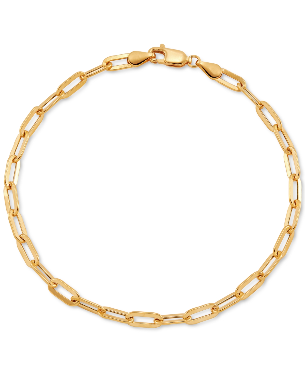 Paperclip Link Chain Bracelet in 10k Gold - Gold