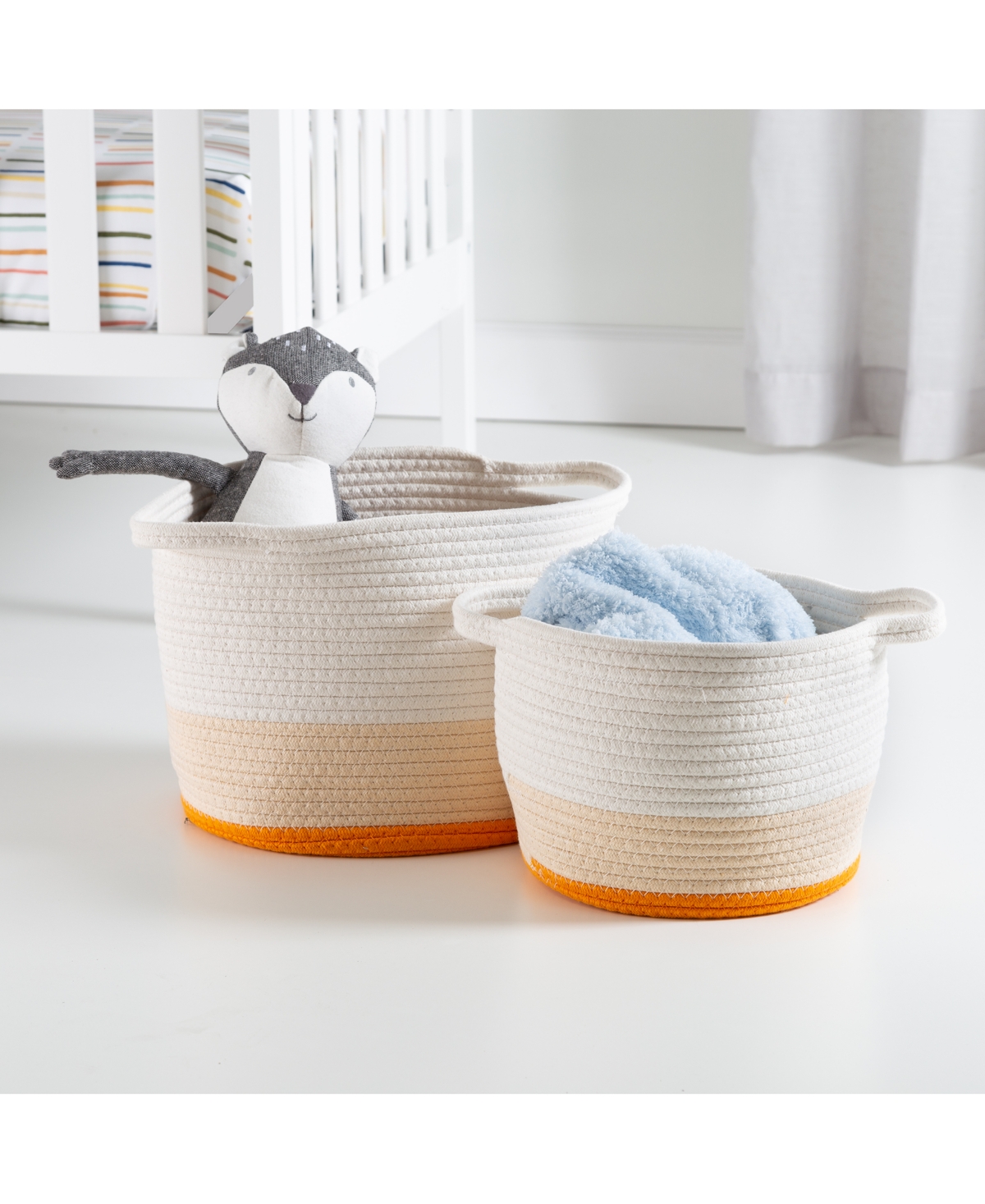 Honey Can Do Nesting Cotton Rope Storage Baskets, Set Of 2 In Yellow