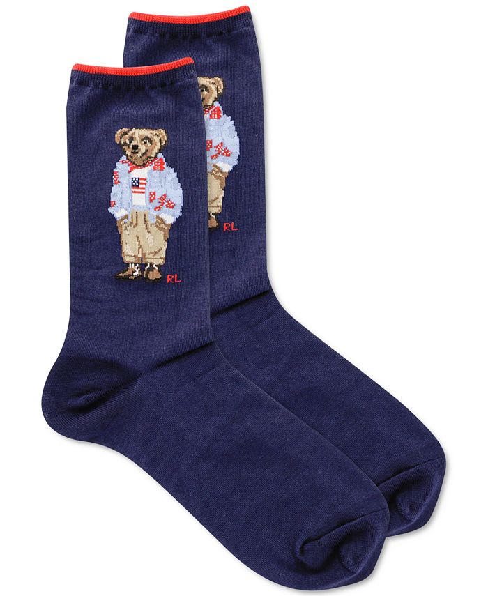 Polo Ralph Lauren Denim Americana Bear Crew Socks - Macy's