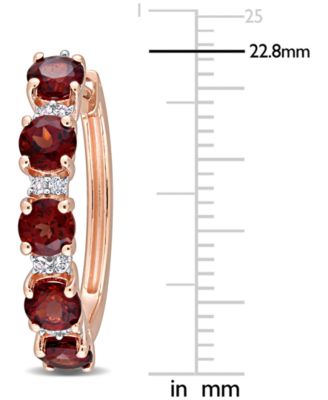 Peridot (3-3/4 ct. t.w.) & White Topaz (1/4 ct. t.w.) Small Hoop Earrings in 18k Rose Gold-Plated Sterling Silver, 0.89" (Also available in Amethyst & Garnet)