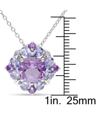 Amethyst (1-7/8 ct. t.w.) & Tanzanite (1 ct. t.w.) 18" Pendant Necklace in Sterling Silver