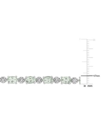 Green Quartz (7-3/8 ct. t.w.) & Diamond Accent Link Bracelet in Sterling Silver