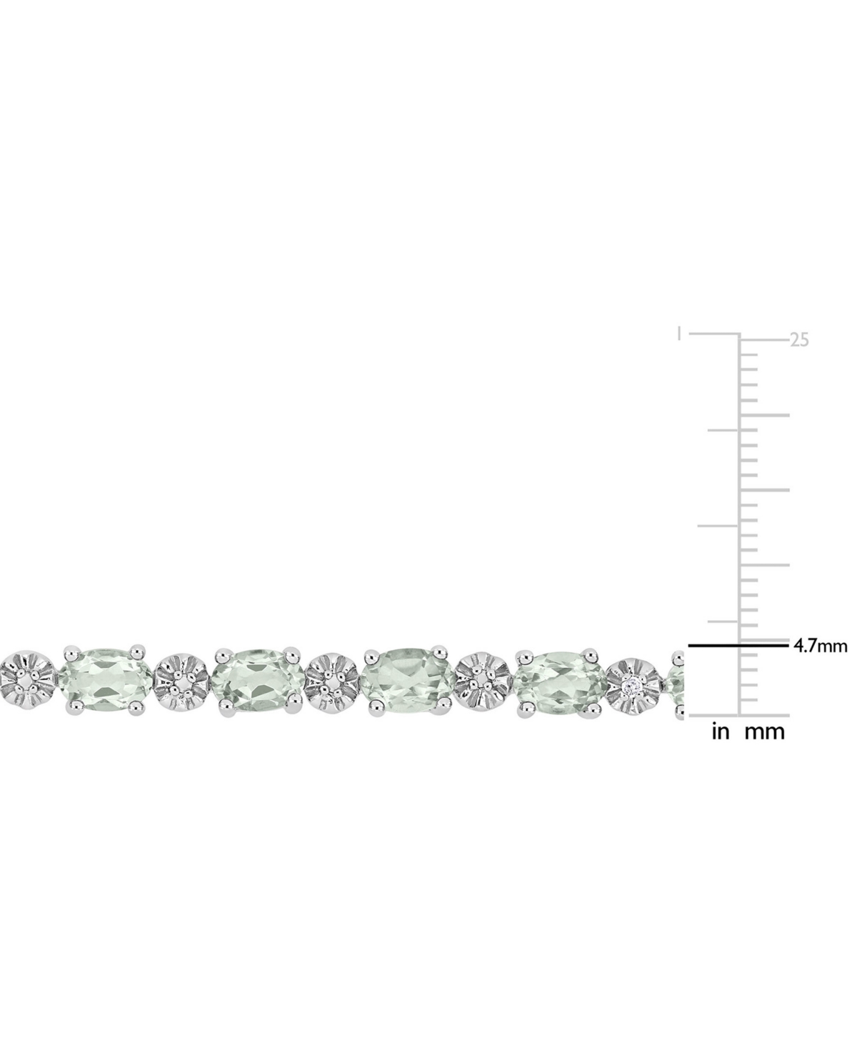 (7-3/8 ct. t.w.) & Diamond Accent Link Bracelet in Sterling Silver - Green Quartz