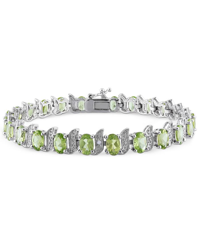 Macy s Peridot 11 1 4 ct. t.w. Diamond Accent S Link Bracelet