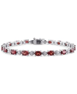 Macy's - Rhodolite Garnet (9-7/8 ct. t.w.) & Diamond Accent Link Bracelet in Sterling Silver (Also in Peridot)