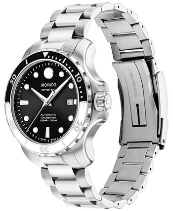 Movado - Series 800 Men's Swiss Automatic Silver-Tone Stainless Steel Bracelet Watch 42mm