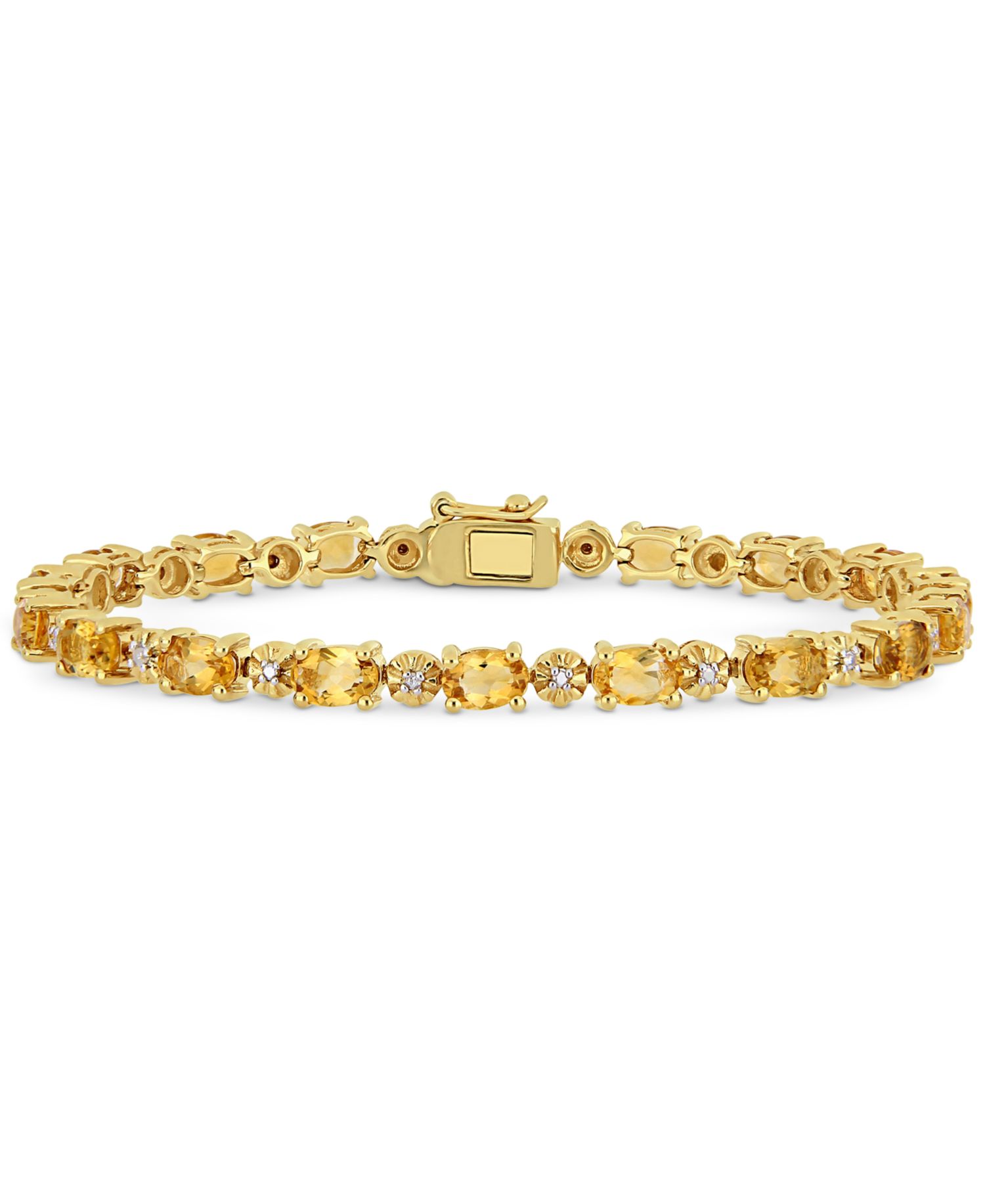 Citrine (8-1/10 ct. t.w.) & Diamond Accent Link Bracelet in 18k Gold-Plated Sterling Silver
