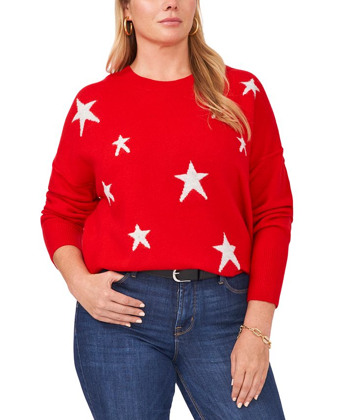 Vince Camuto Plus Size Star Sweater - Macy's