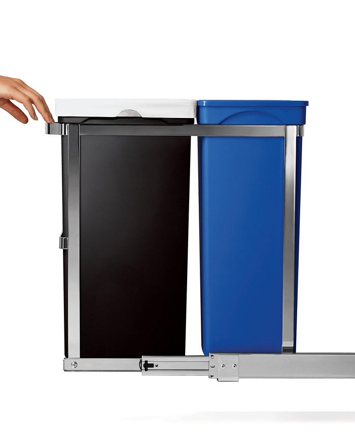 simplehuman UndertheCounter 35 Liter Pull Out Dual Recycler Trash Can
