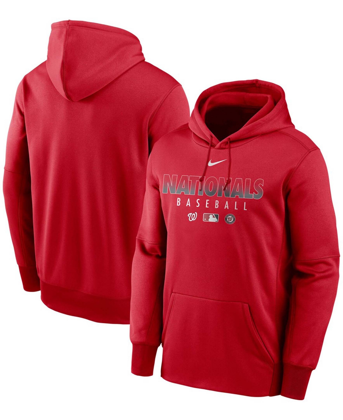 Men's Red Washington Nationals Authentic Collection Thermal Performance Pullover Hoodie