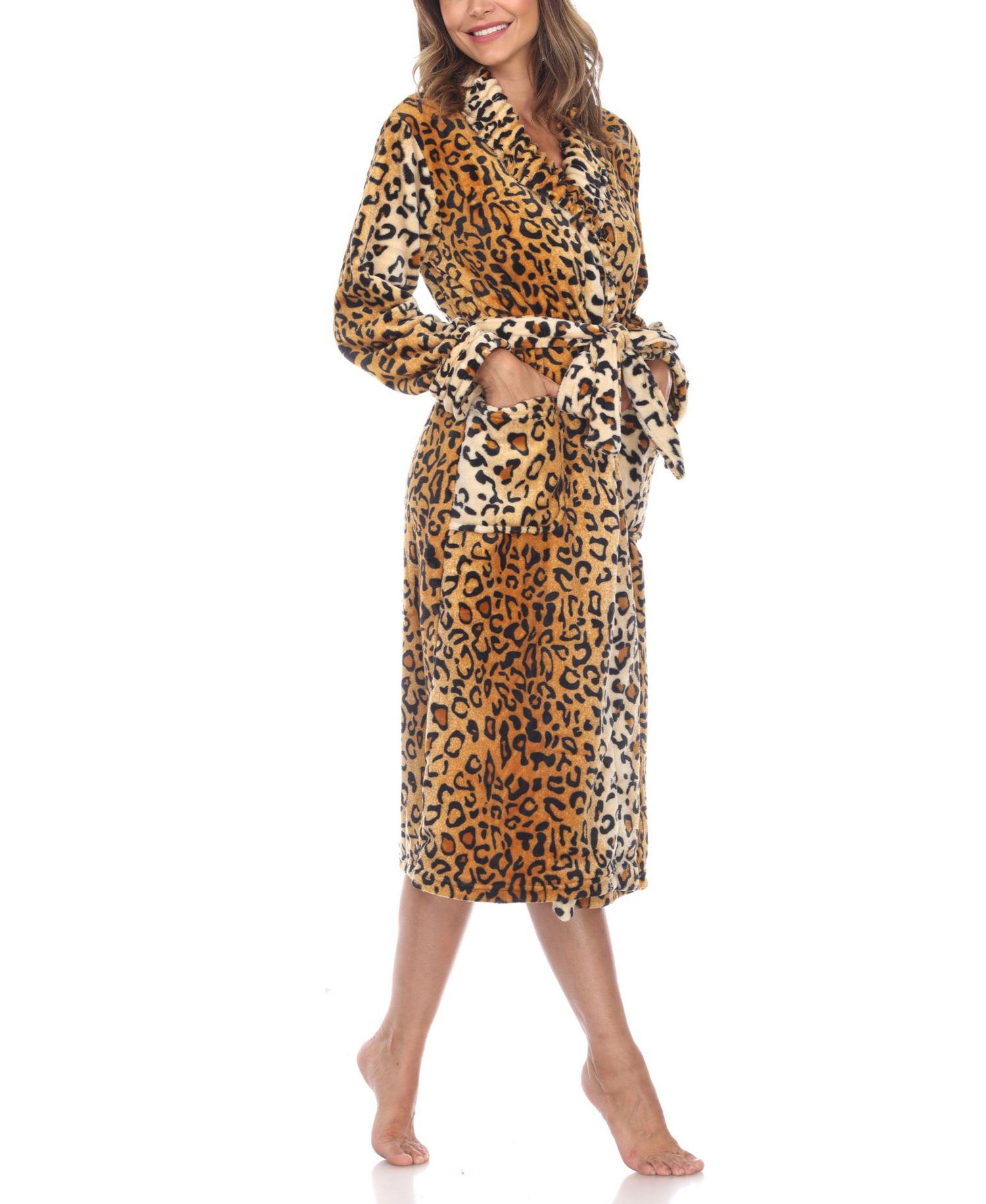 Women's Long Cozy Loungewear Belted Robe