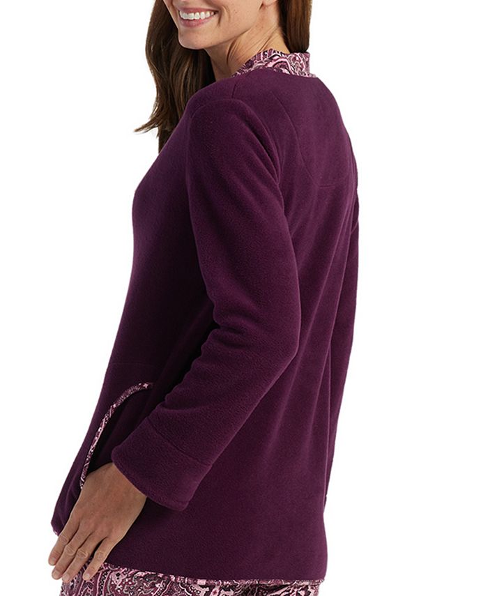 Miss Elaine Jacquard Fleece Bed Jacket - Macy's