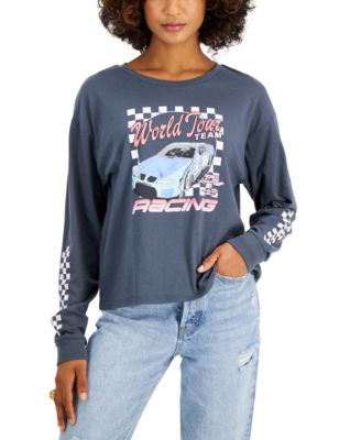 Grayson Threads Black - Juniors' Racing Car Graphic-Print T-Shirt