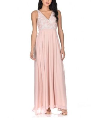 macy's blush long dress
