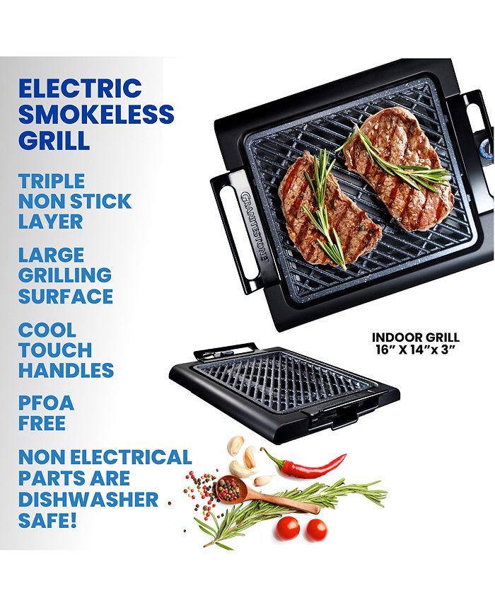 Granite Stone Diamond Titanium NonStick Coating Electric Indoor Smoke