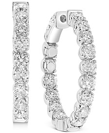 Diamond In & Out Hoop Earrings (5 ct. t.w.) in 14k White Gold