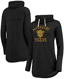 Women's Black Missouri Tigers Funnel Neck Fleece Pullover Sweatshirt