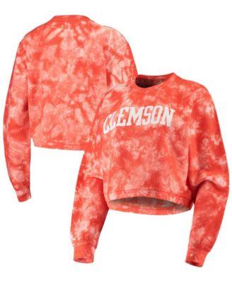 NCAA Clemson Tigers Women's Campus Crew Pullover - Oversized Burnout Fleece Sweatshirt, Oatmeal, Small 7 thumbnail image